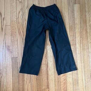 LL Bean black rain pants size 5-6